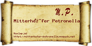 Mitterhöfer Petronella névjegykártya